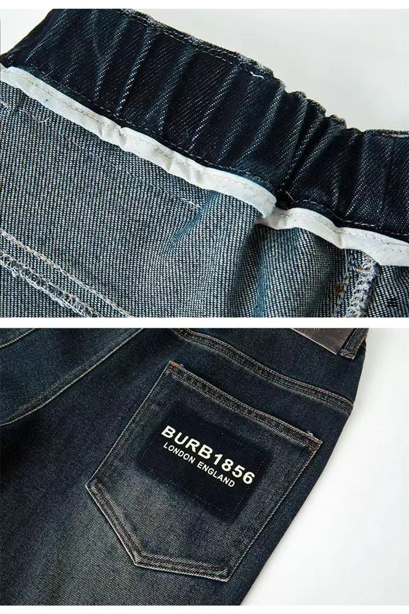 Boys' Fashion Letter Straight Denim Jeans