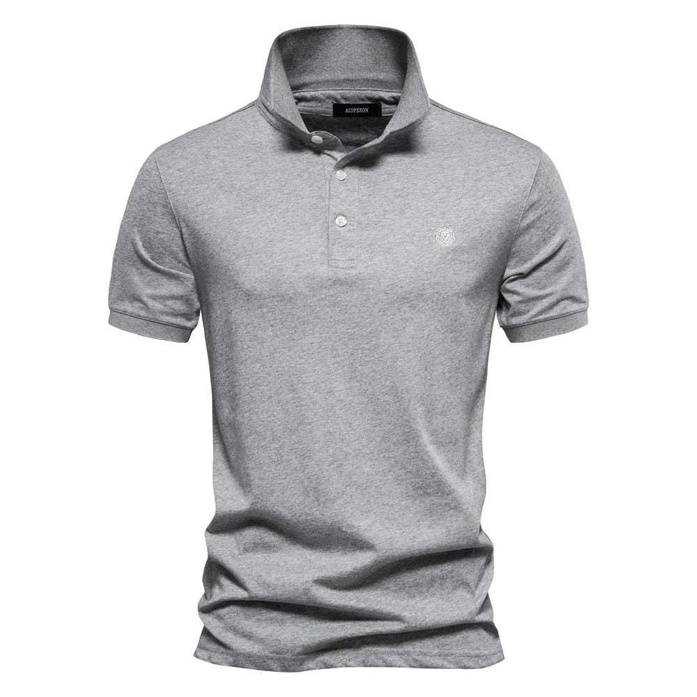 New Alopeson 100% Cotton Embroidery Polo Shirt