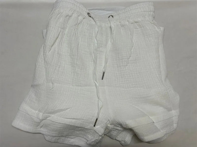 Women's Muslin Button Short Suit Set