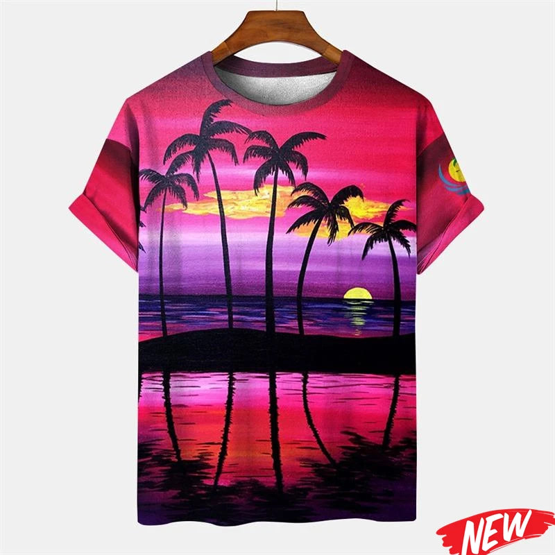 Men's Palm Tree Hawaiian Graphic T-Shirt