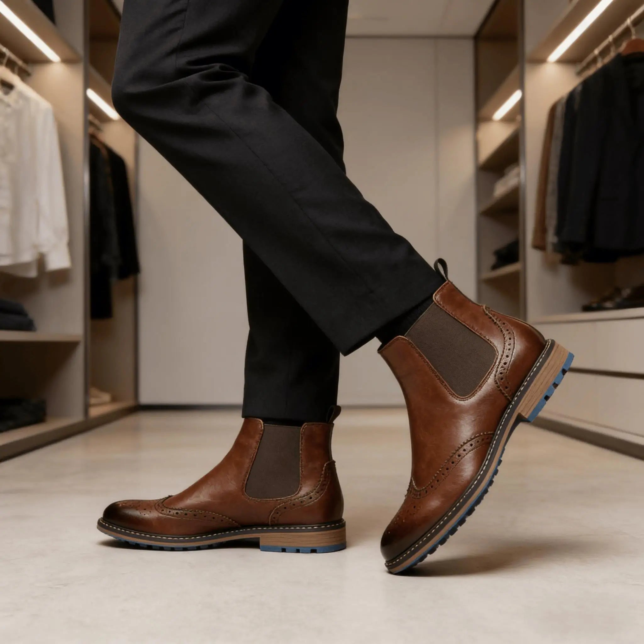Men's Retro Leather Chelsea Boots