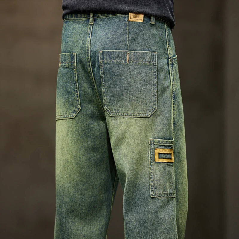 Men's Retro Baggy Wide-Leg Denim Jeans