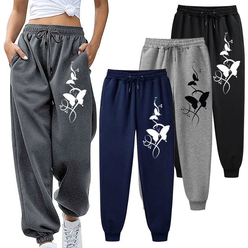 Women's Hip-Hop Print Drawstring Sweatpants