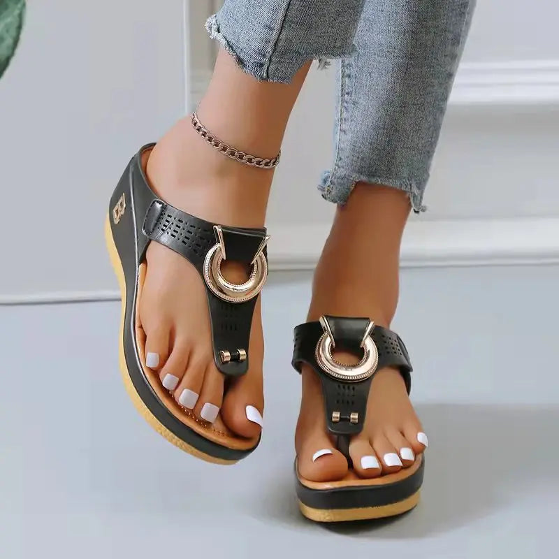 Women's Platform Wedge Flip-Flop Sandals