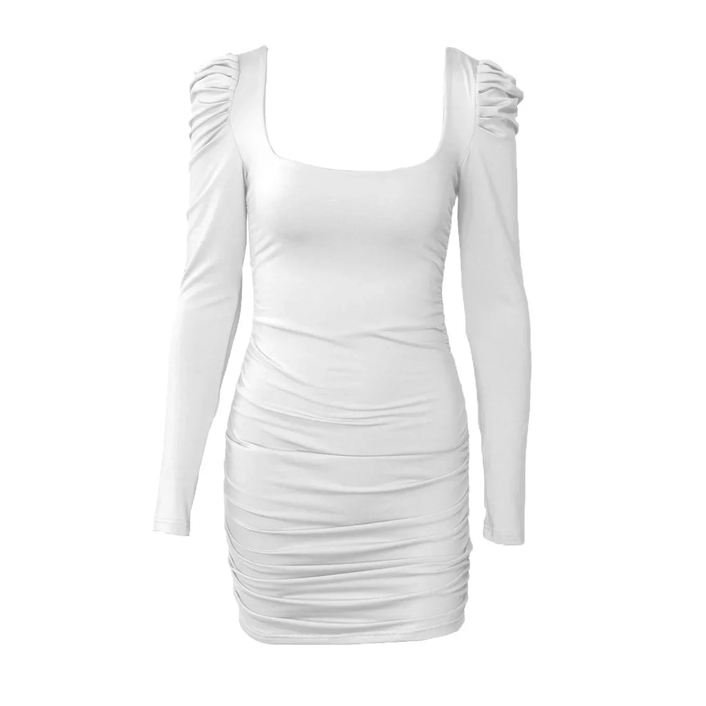 Women's Backless Velvet Stacked-Shoulder Mini Dress
