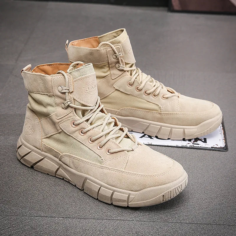 Men's Flat Sole Lace-Up Ankle Boots