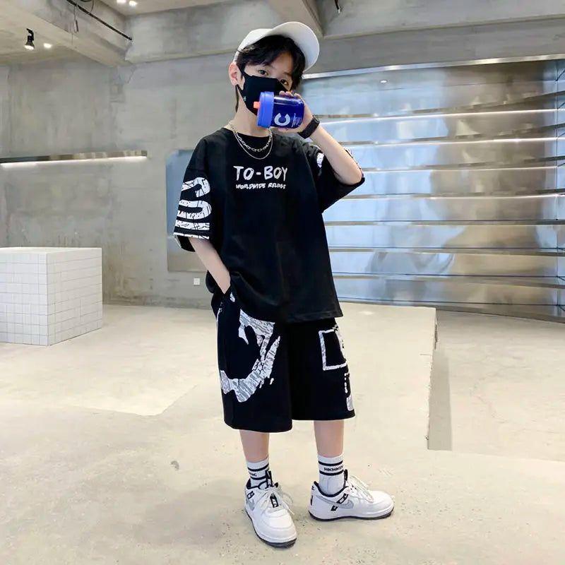 Boys' Hip-Hop T-Shirt & Pants Sports Set