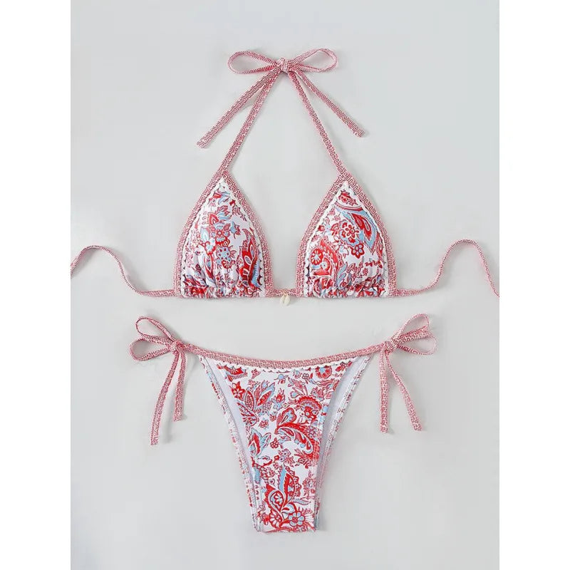 Women's Halter Triangle String Bikini