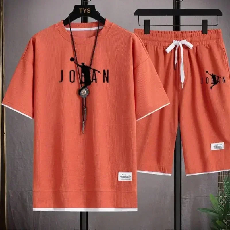 Men's T-Shirt & Shorts 2-Piece Fashion Set
