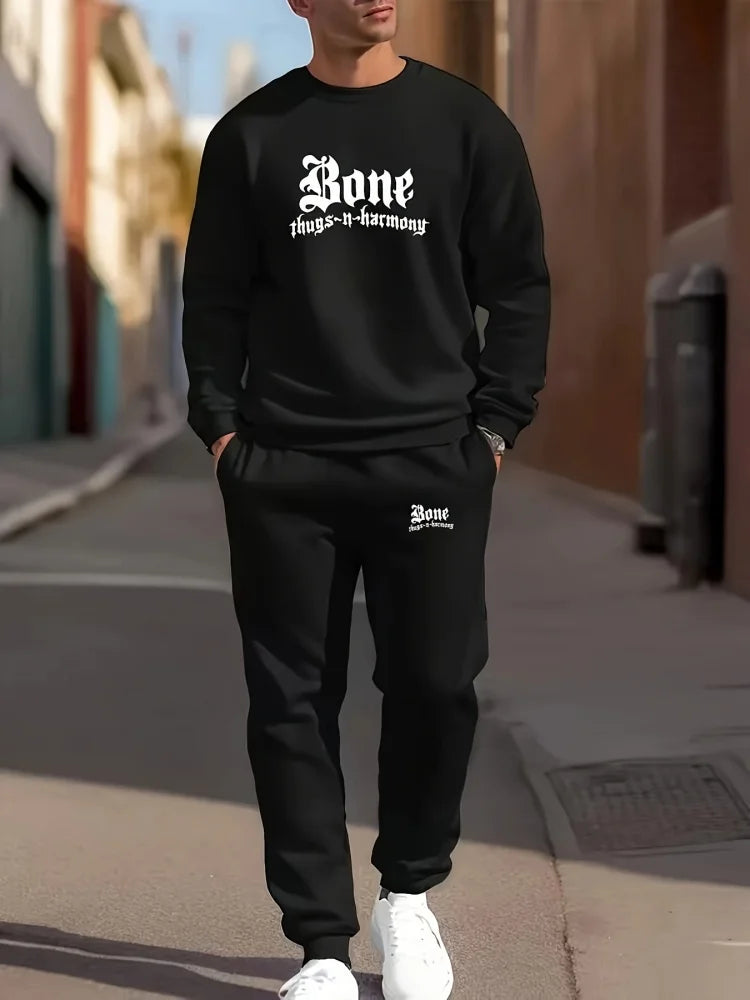 Men's Gradient Print Long-Sleeve & Pants Set