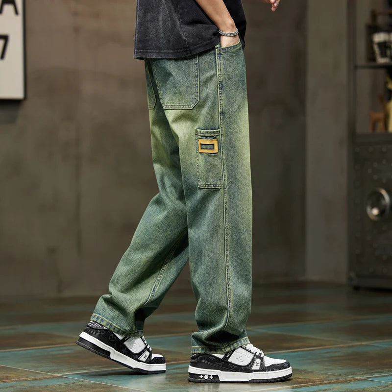 Men's Retro Baggy Wide-Leg Denim Jeans