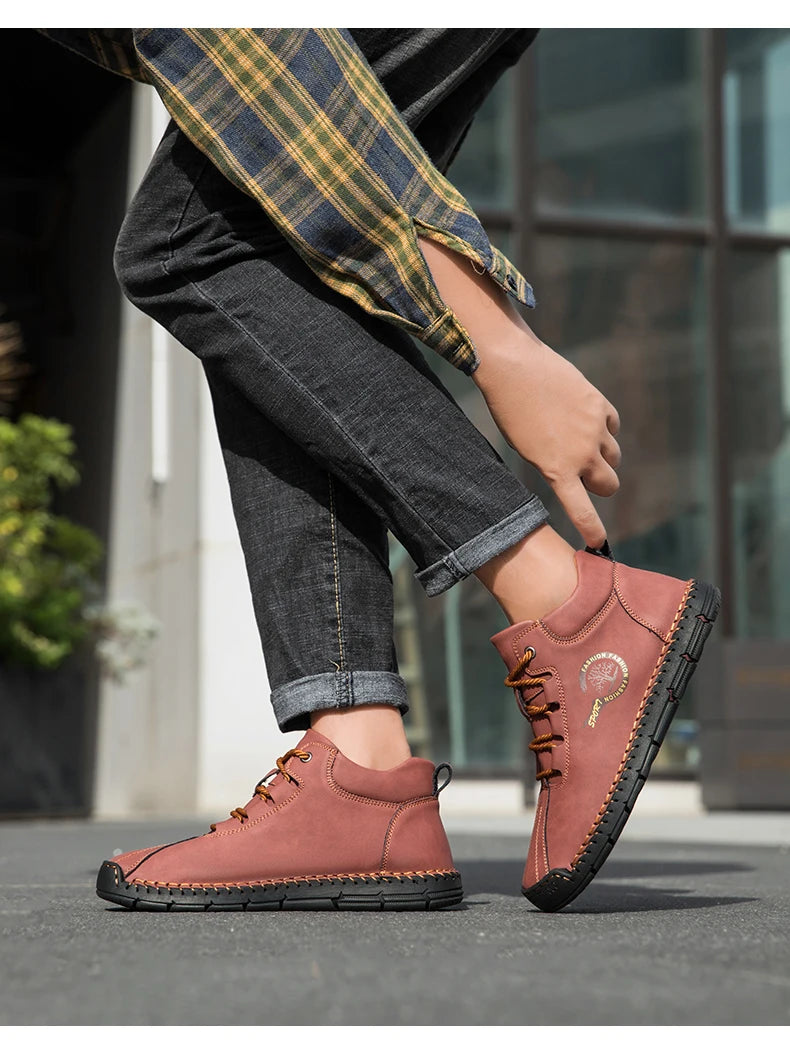 Men's Handmade Leather Outdoor Ankle Boots
