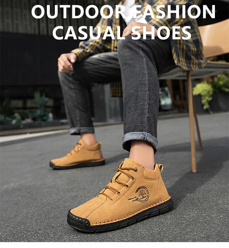 Men's Handmade Leather Outdoor Ankle Boots
