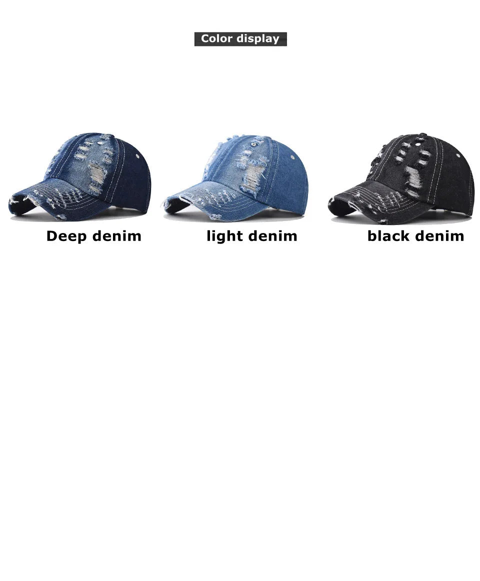 Washed Denim Snapback Trucker Hat