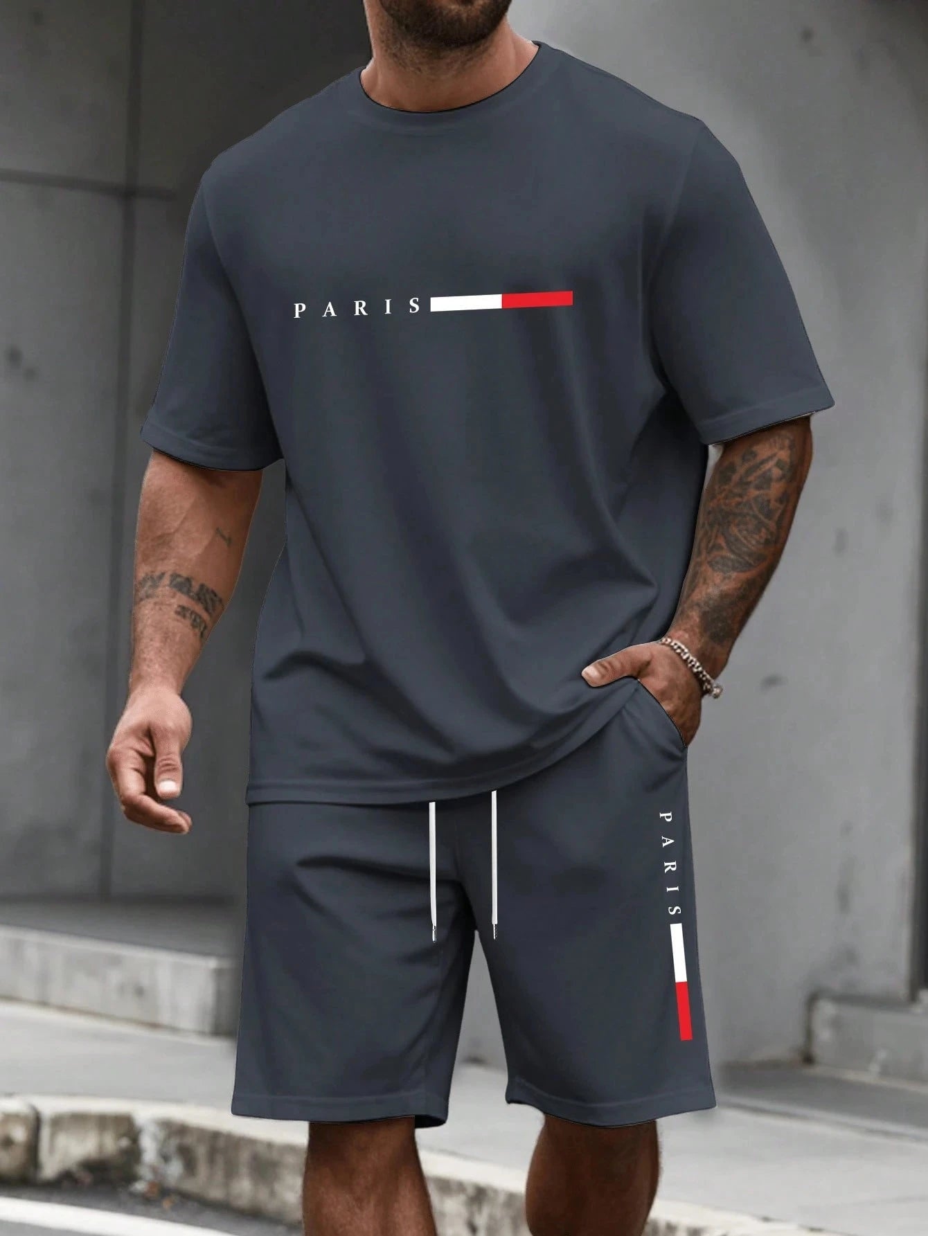 Men's O-Neck T-Shirt & Shorts Casual Set