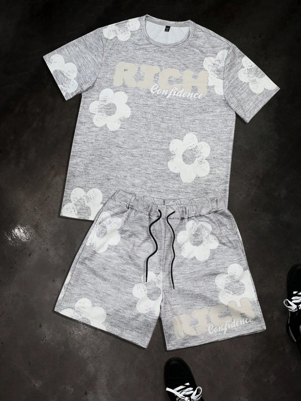 Men's Floral Graphic Tee & Shorts Set