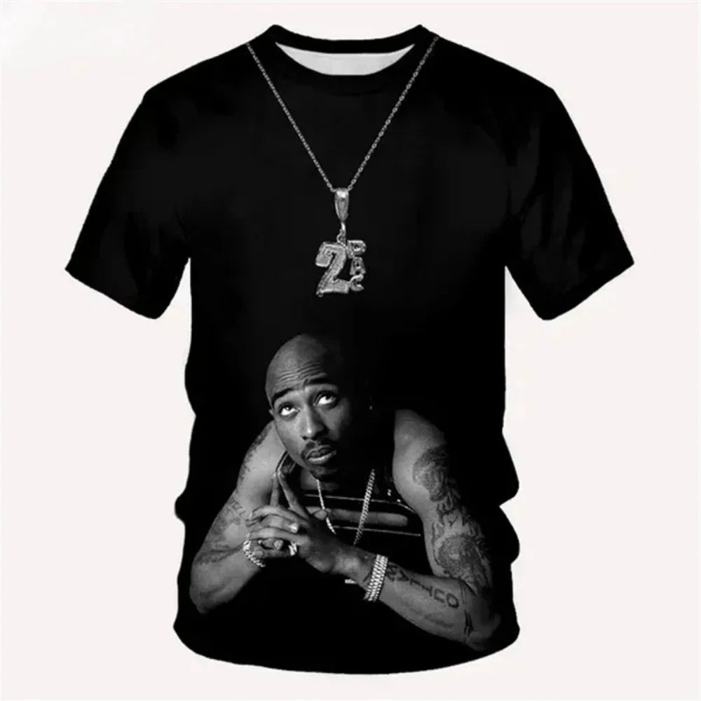 Men's 2Pac Hip-Hop Graphic T-Shirt