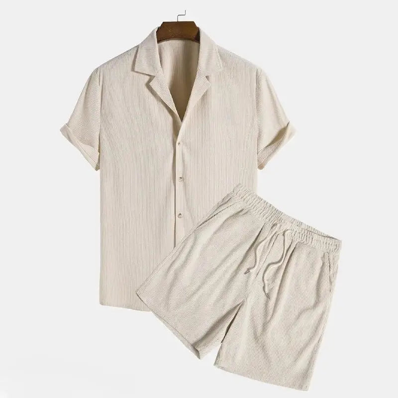 Men's Summer Linen Shirt & Shorts Set