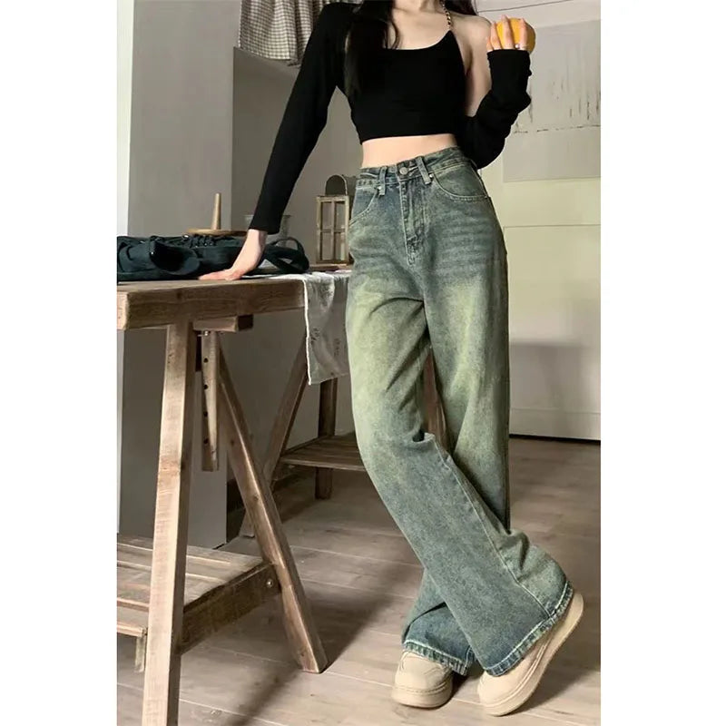 Women's Y2K High-Waist Baggy Wide-Leg Jeans