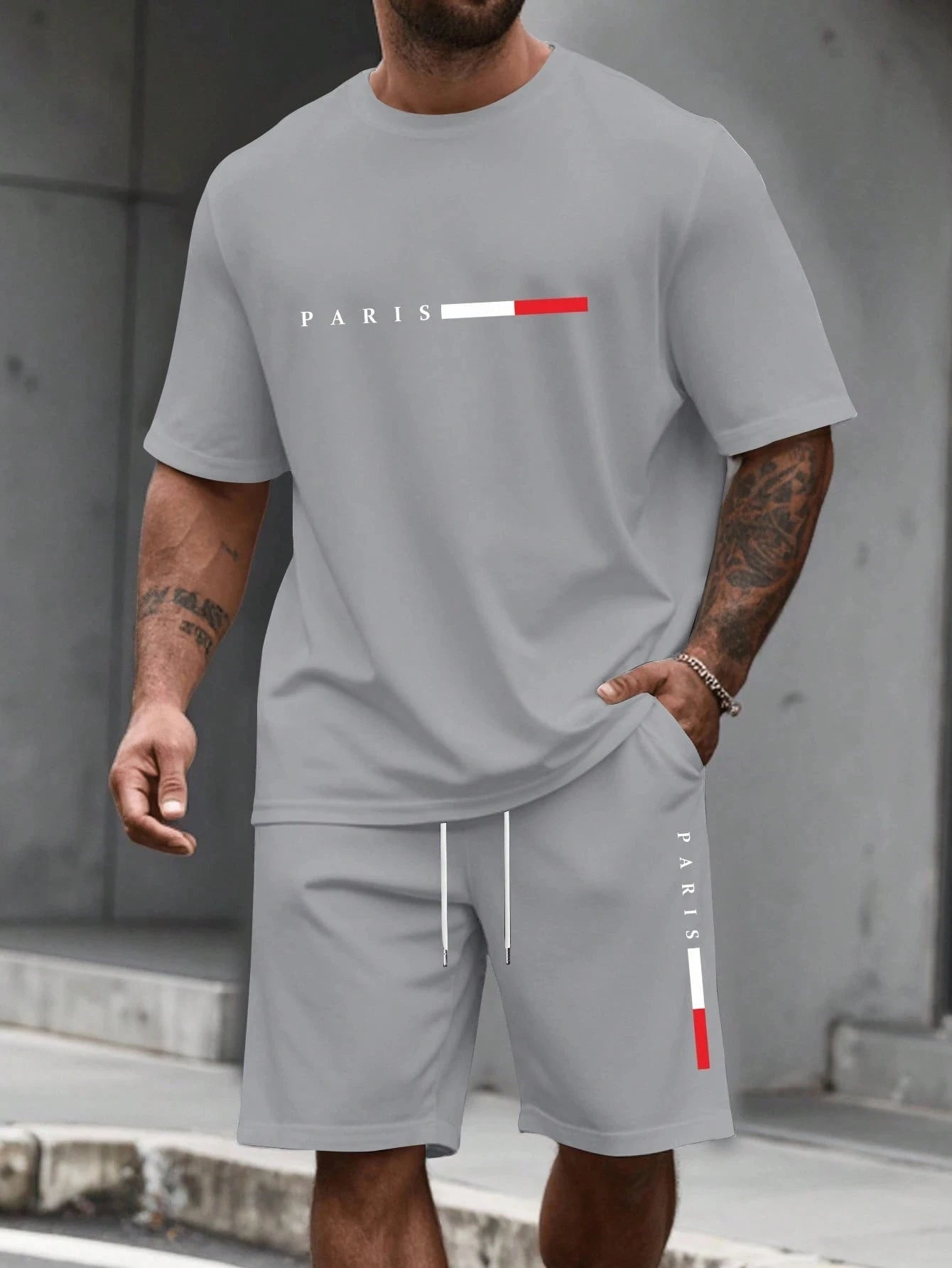 Men's O-Neck T-Shirt & Shorts Casual Set