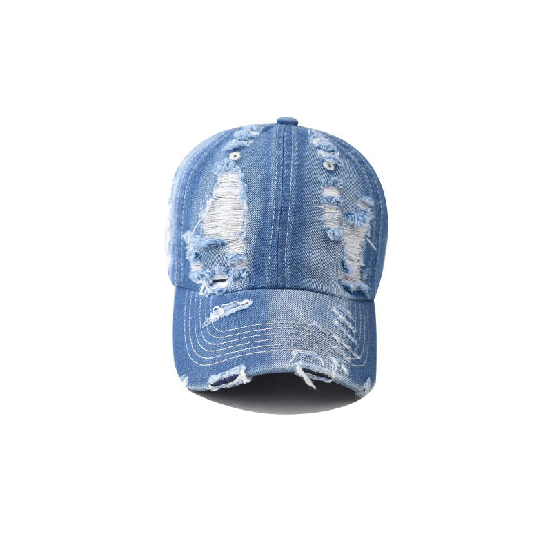 Washed Denim Snapback Trucker Hat