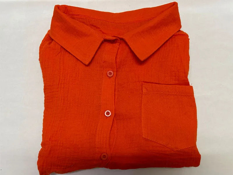 Women's Muslin Button Short Suit Set