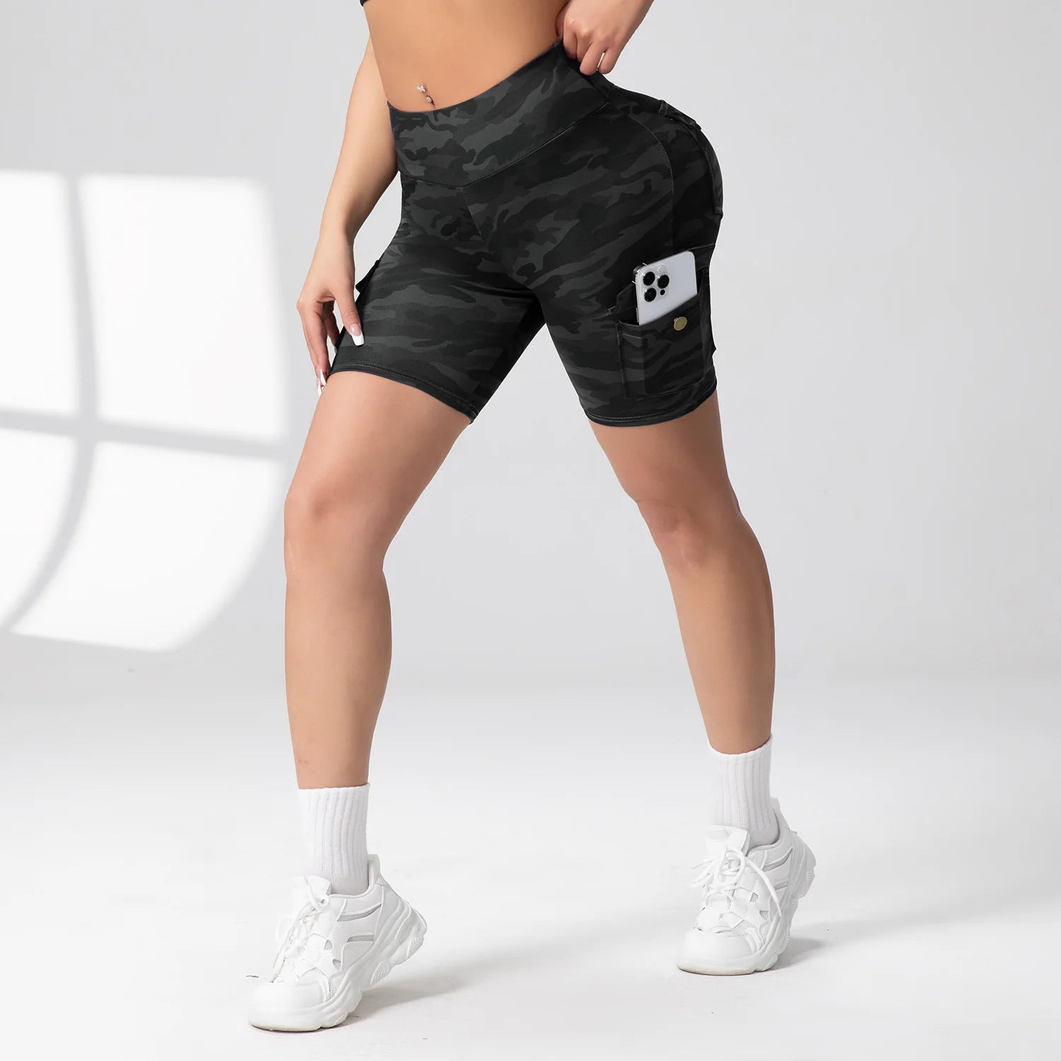 Women's Camo Butt-Lifting Workout Shorts