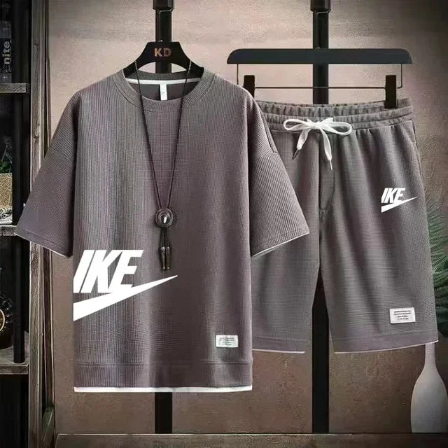 Men's Casual Printed T-Shirt & Shorts Set