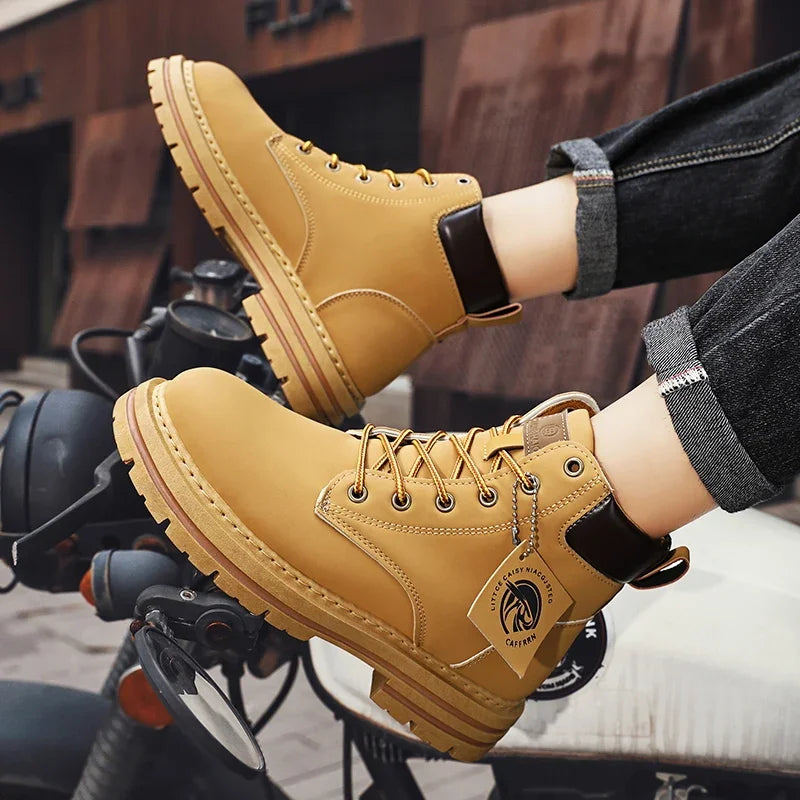 Men's Lace-Up High-Top Ankle Boots