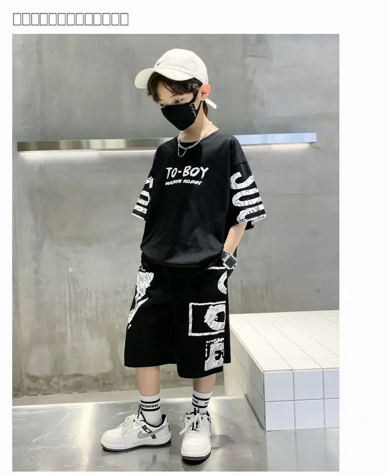 Boys' Hip-Hop T-Shirt & Pants Sports Set