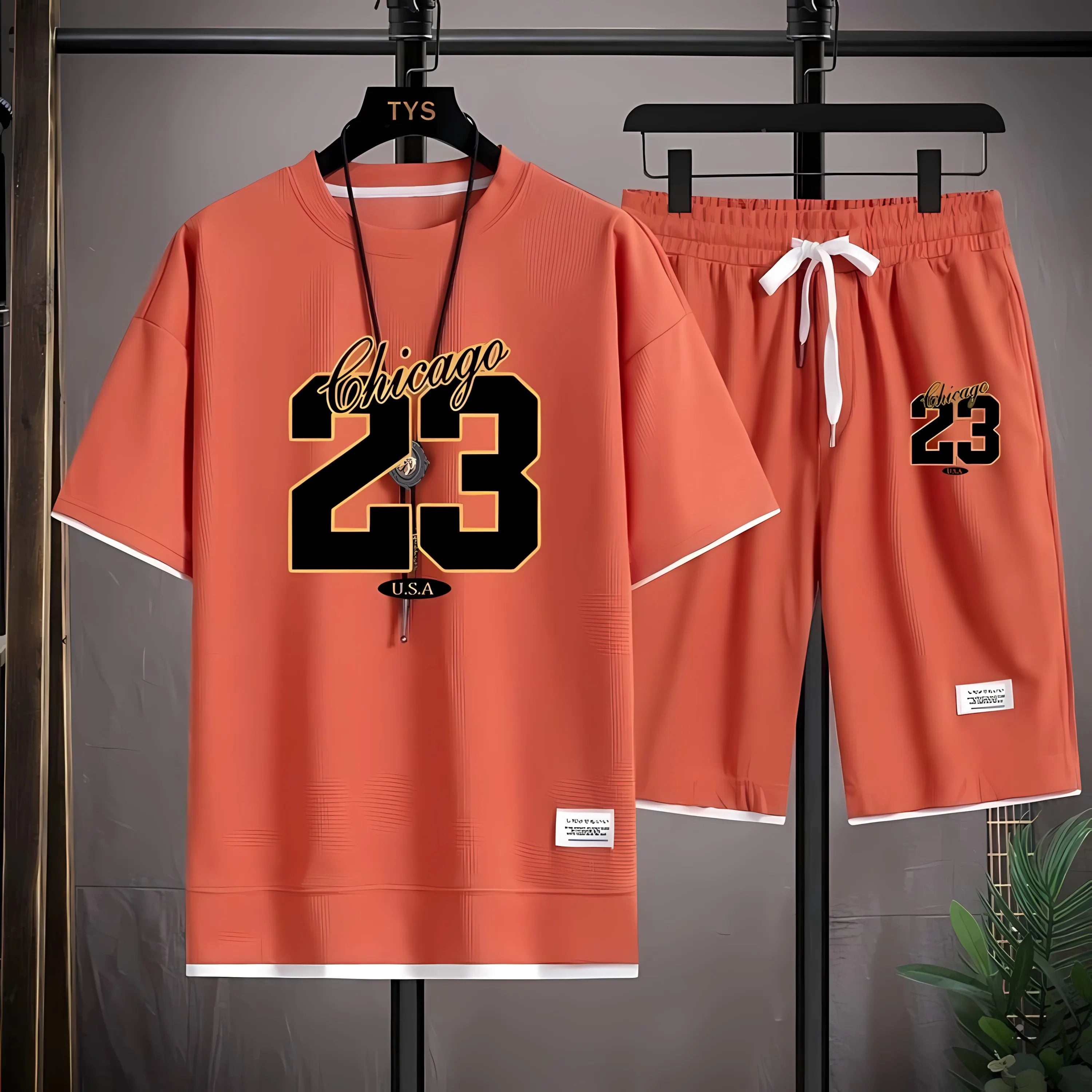Men's 3D Digital Print T-Shirt & Shorts Set