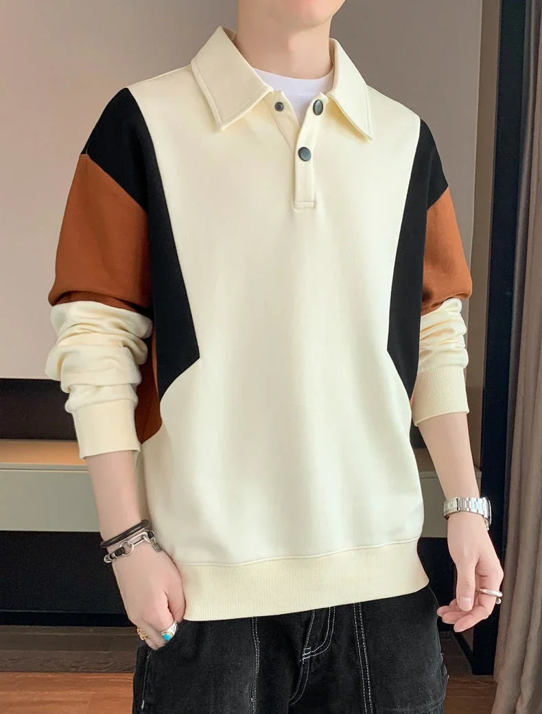 Men's Oversized Polo Sweatshirt