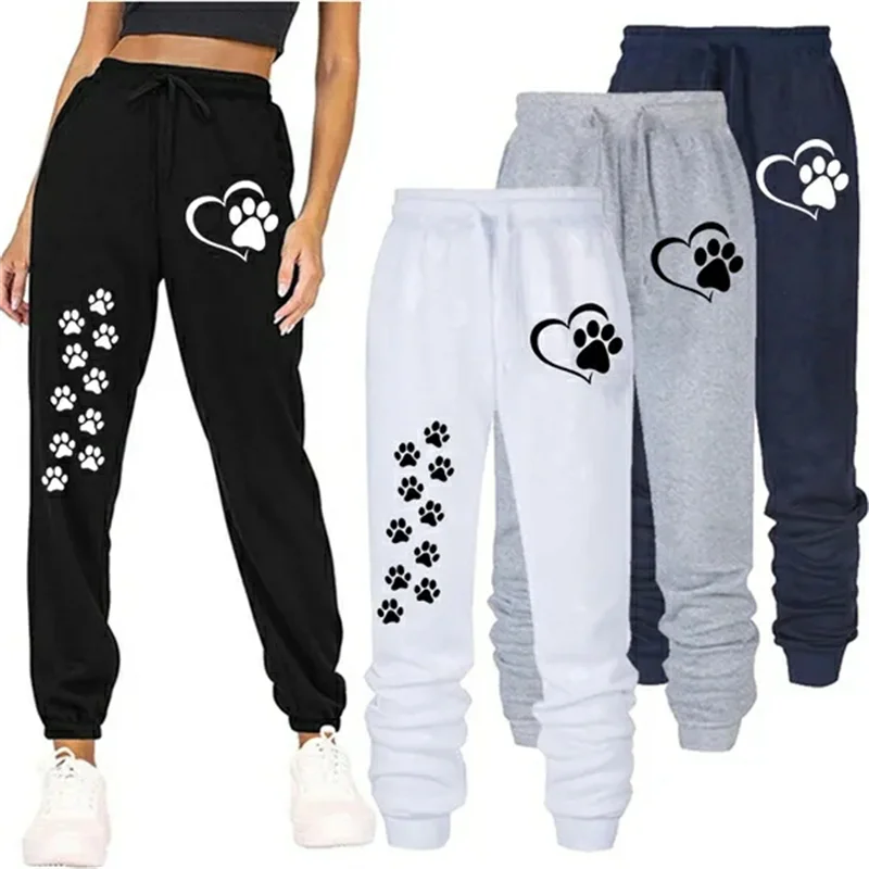 Women's Cat Paw Print Jogger Sweatpants
