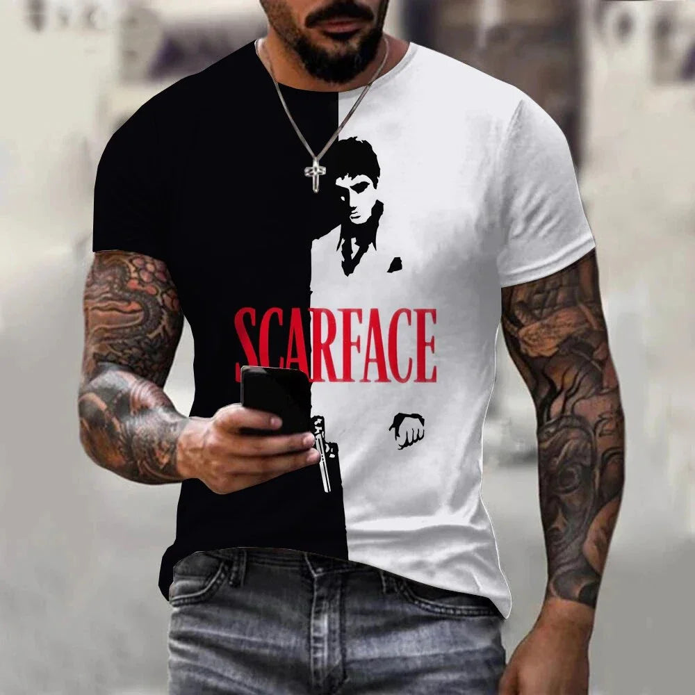 Men's Scarface 3D Print Quick-Dry T-Shirt