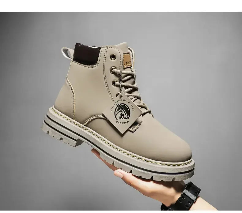 Men's Lace-Up High-Top Ankle Boots