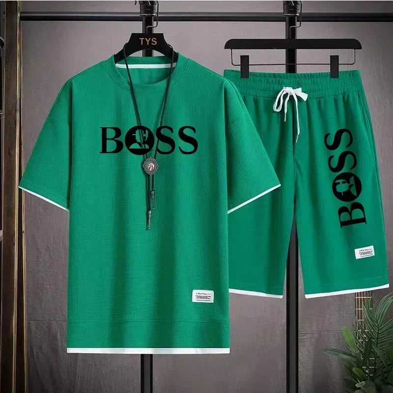 Men's Breathable T-Shirt & Shorts Sports Set