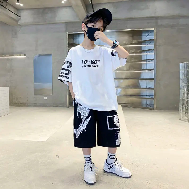 Boys' Hip-Hop T-Shirt & Pants Sports Set