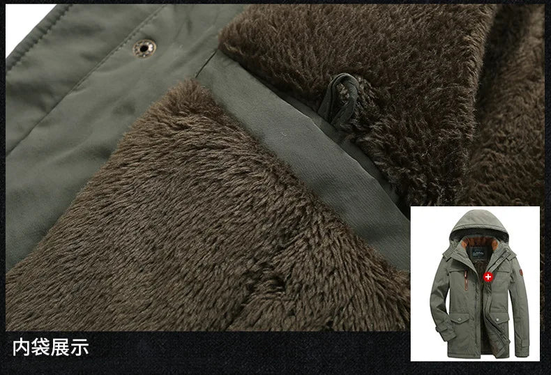 Men's Velvet Padded Winter Jacket