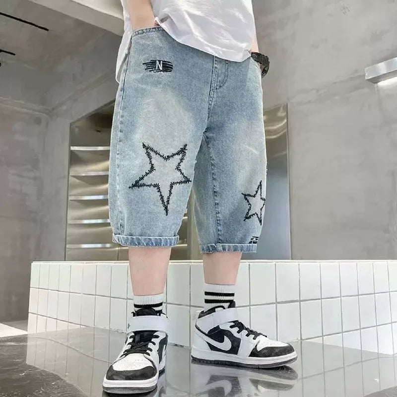 Boys' Wide-Leg Denim Shorts