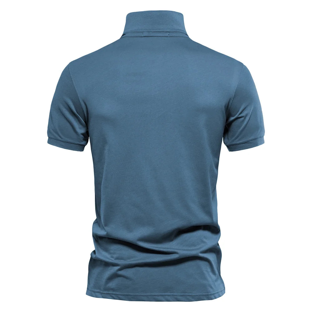 New Alopeson 100% Cotton Embroidery Polo Shirt