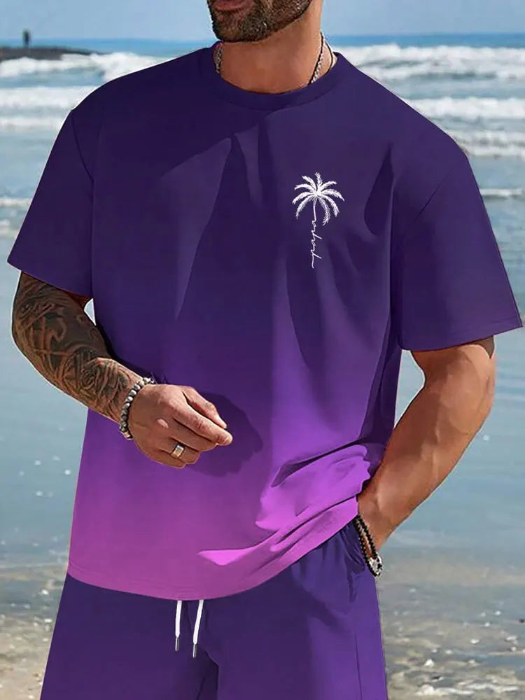 Men's Hawaiian 3D Print Beach T-Shirt