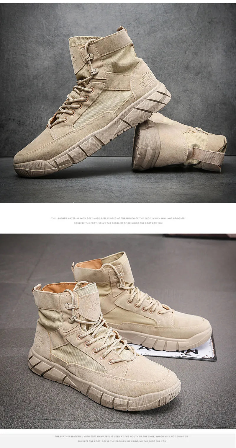 Men's Flat Sole Lace-Up Ankle Boots