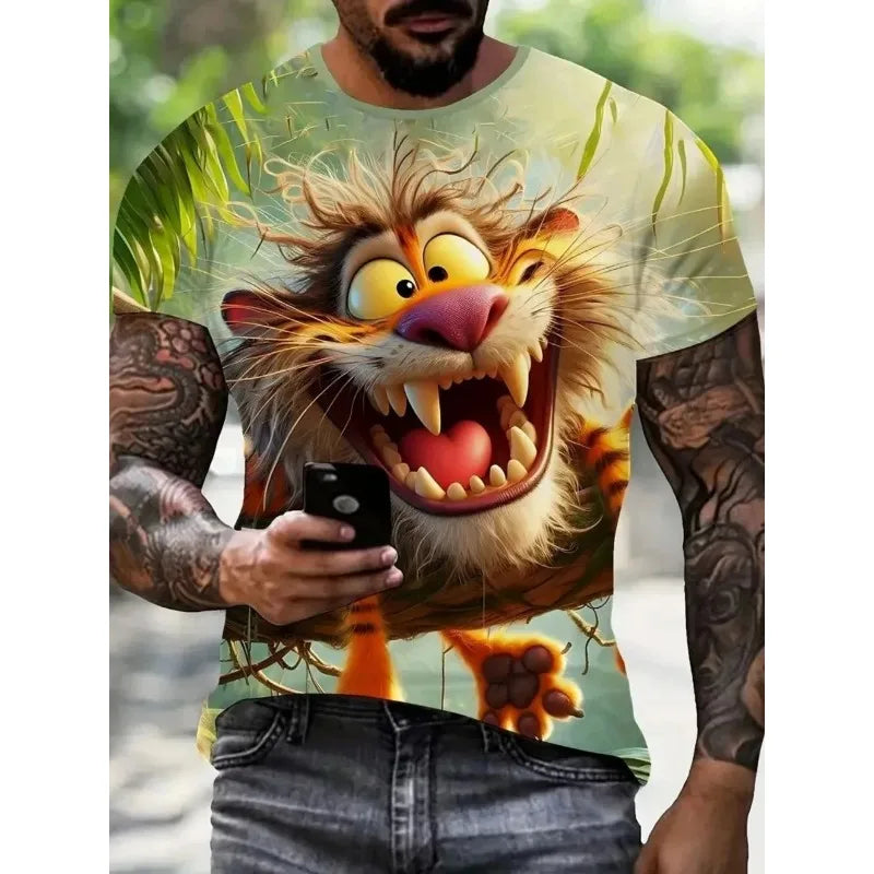 Men's 3D Pattern Print Breathable T-Shirt
