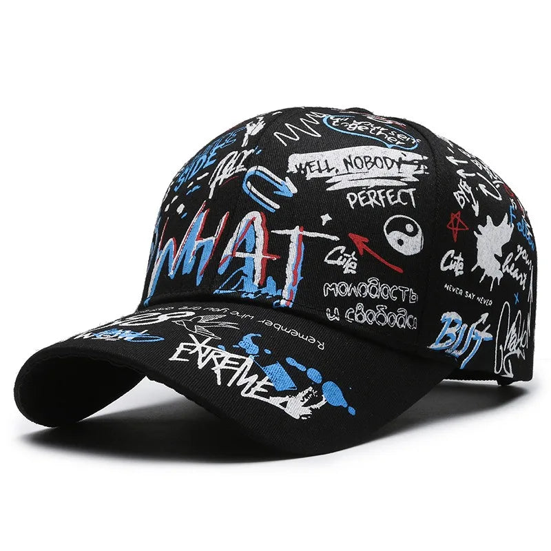 Graffiti Print Snapback Baseball Cap