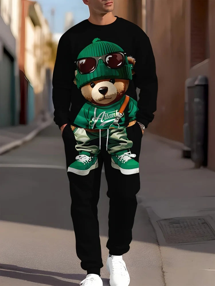 Men's Gradient Print Long-Sleeve & Pants Set