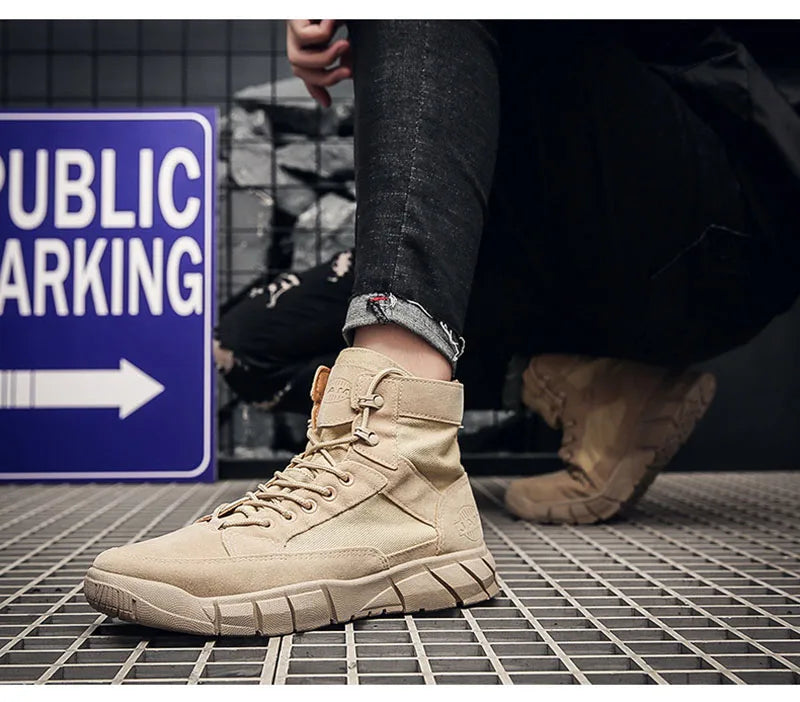 Men's Flat Sole Lace-Up Ankle Boots