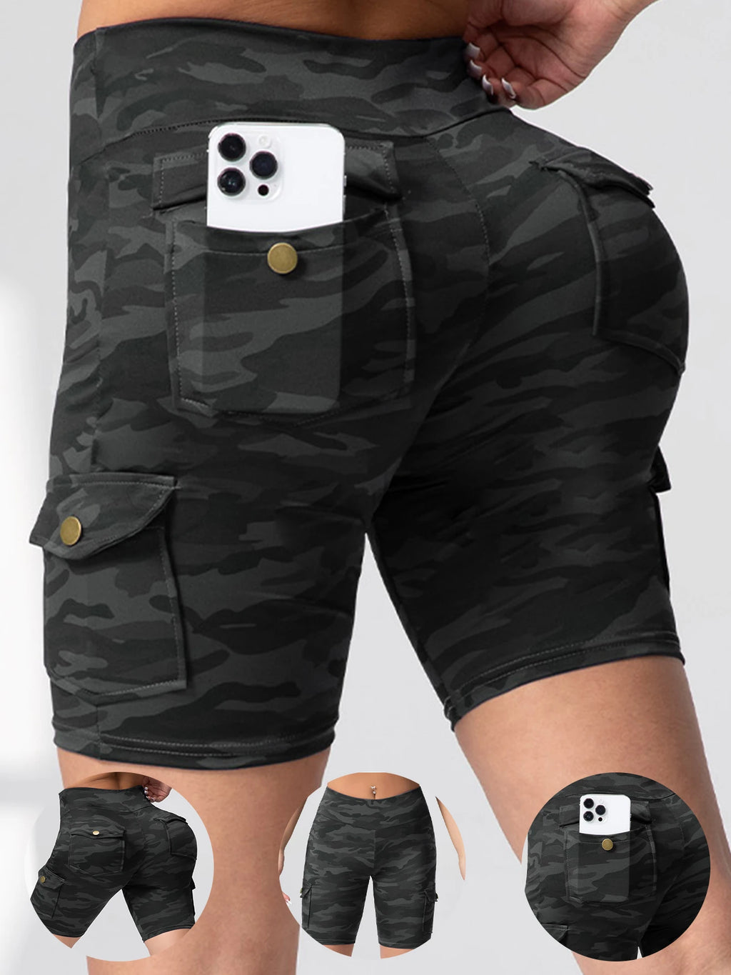 Women's Camo Butt-Lifting Workout Shorts