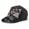 Distressed Letter-Patch Baseball Cap