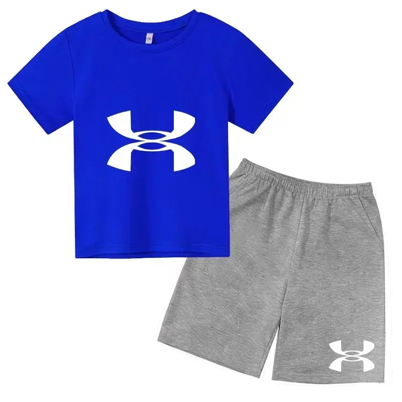 Boys' 3D Print T-Shirt & Shorts Sports Set