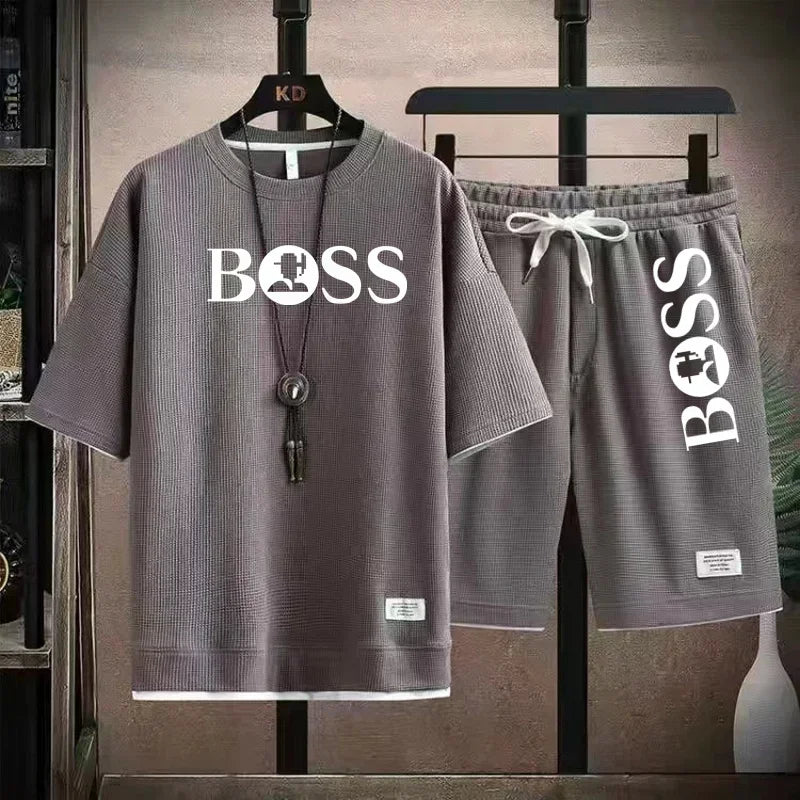 Men's Breathable T-Shirt & Shorts Sports Set
